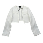 Naice Giacca Modello Crop Tinta Unita per Bambina 24102 BIANCO NAICE 