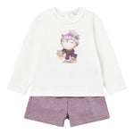 MAYORAL completo 2pz short-shirt bicolore Bianco/rosa per Neonata 2253X BIANCO/ROSA MAYORAL 
