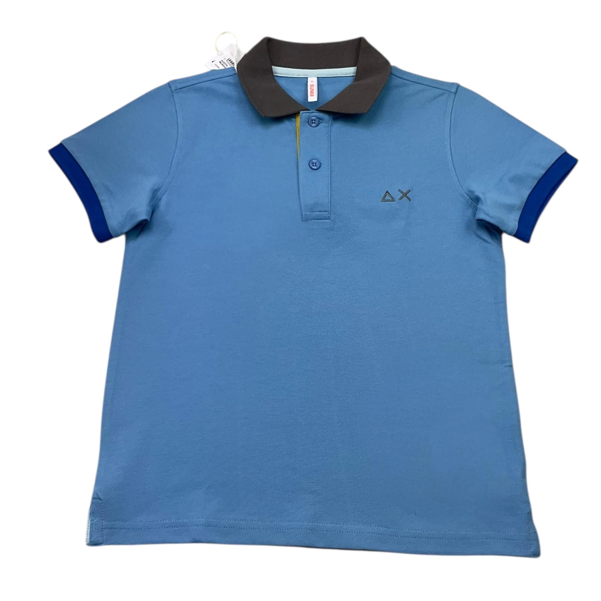 Suns68 Polo Mezza Manica Tinta Unita per Bambino CPA35316 AZZURRO SUNS68 