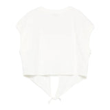 Pinko T-Shirt Girocollo Tinta Unita con Logo per Bambina KFTS004 BIANCO PINKO 