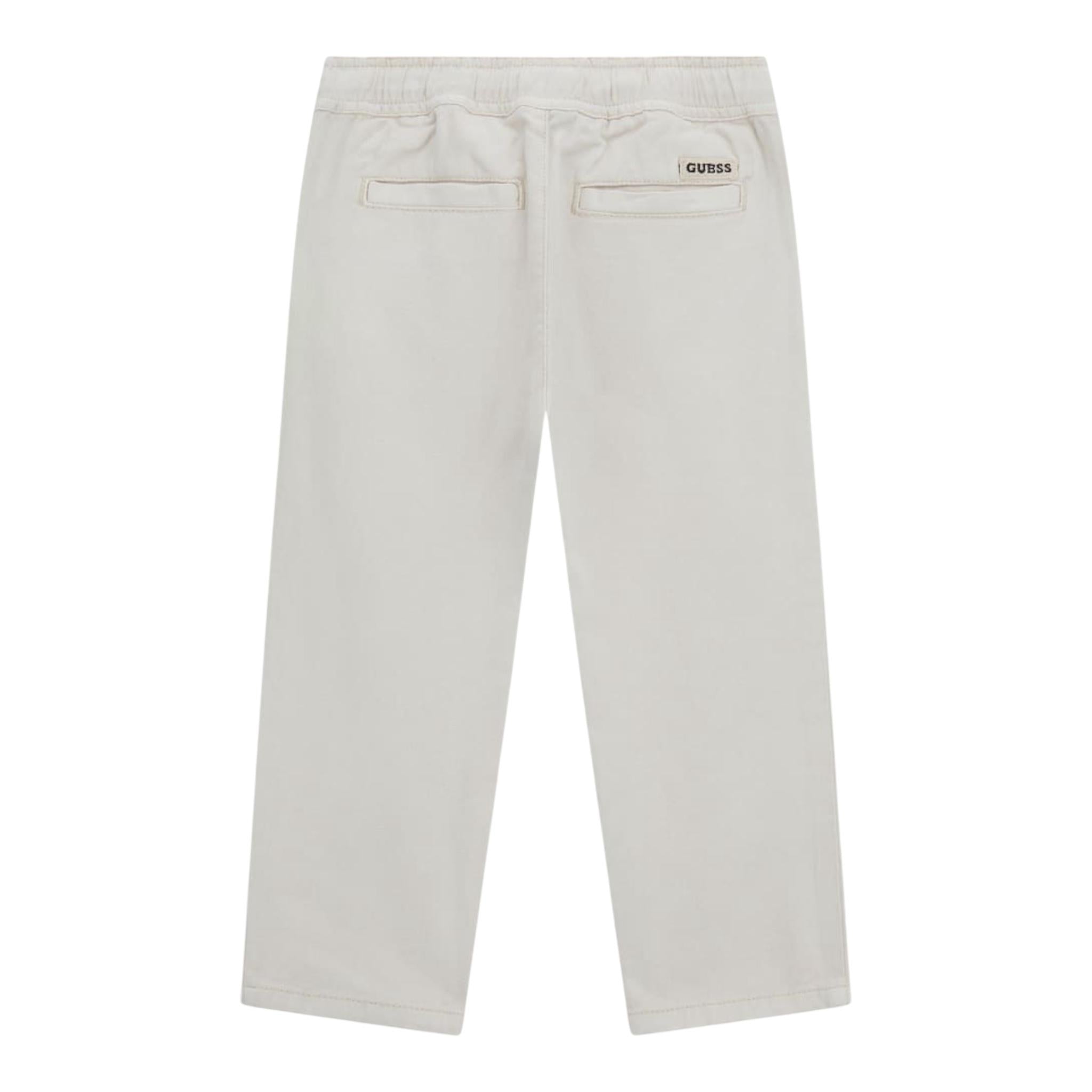 Guess Pantalone Tinta Unita con Elastico In Vita per Bambino N5GB05WHAR0 BEIGE GUESS 