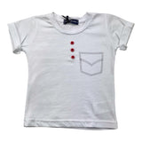 Emanuel Pris T-Shirt Girocollo Tinta Unita Con Stampa Bianco Per Neonato