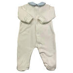 LE BEBE' tutina manica lunga tinta unita con colletto in contrasto Bianco per Neonato LBB5121 BIANCO LE BEBE' 