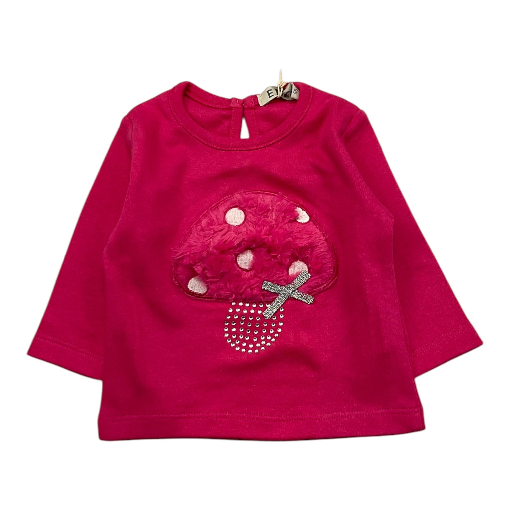 EMC shirt gircollo tinta unita con stampa Fuxia per Neonata BX2276 FUXIA EMC 
