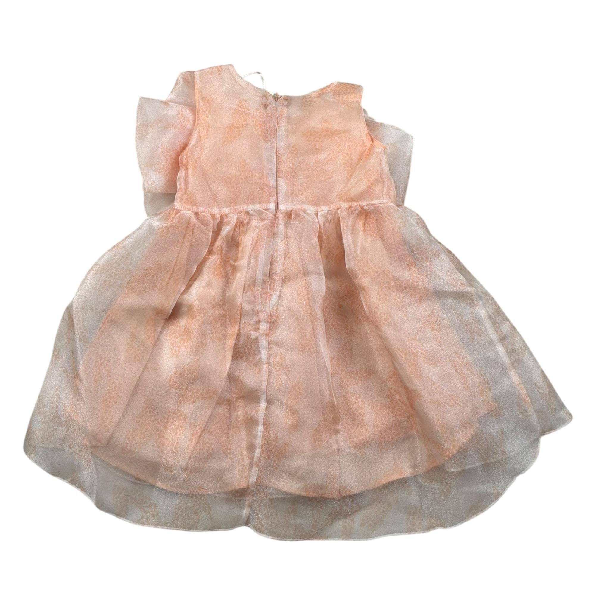 Miss Grant Abito Giromanica tinta unita con Fiocco Rosa per Neonata MG1276N ROSA MISS GRANT 