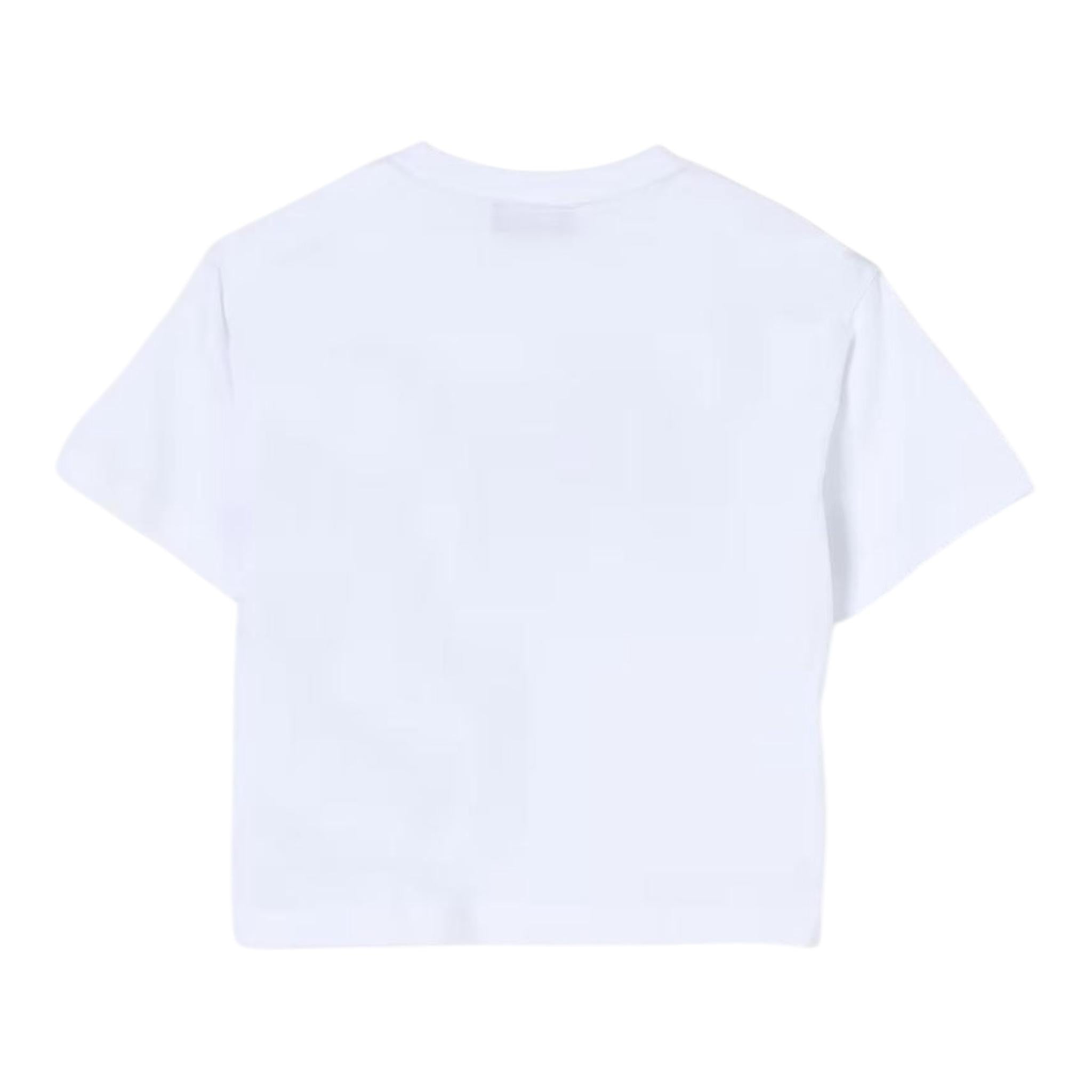 Dondup T-Shirt Girocollo Tinta Unita con Stampa per Bambina DMTS042X BIANCO DONDUP 