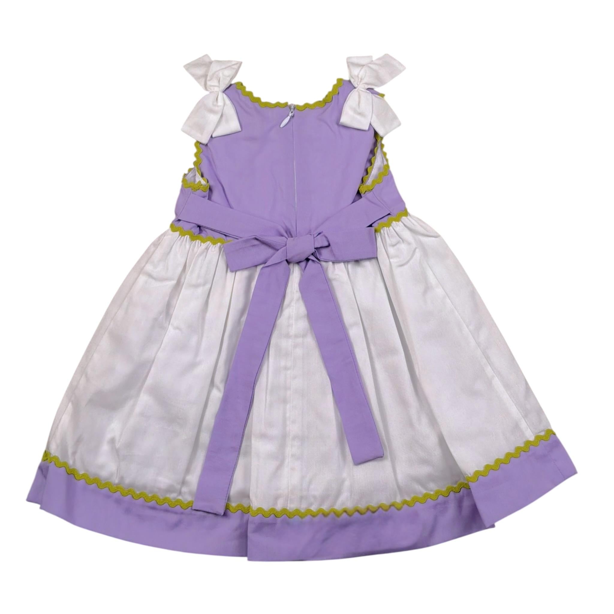 Ilfarobimbi Abito Bicolore Giromanica per Neonata IFN50570 BIANCO/LILLA ILFAROBIMBI 