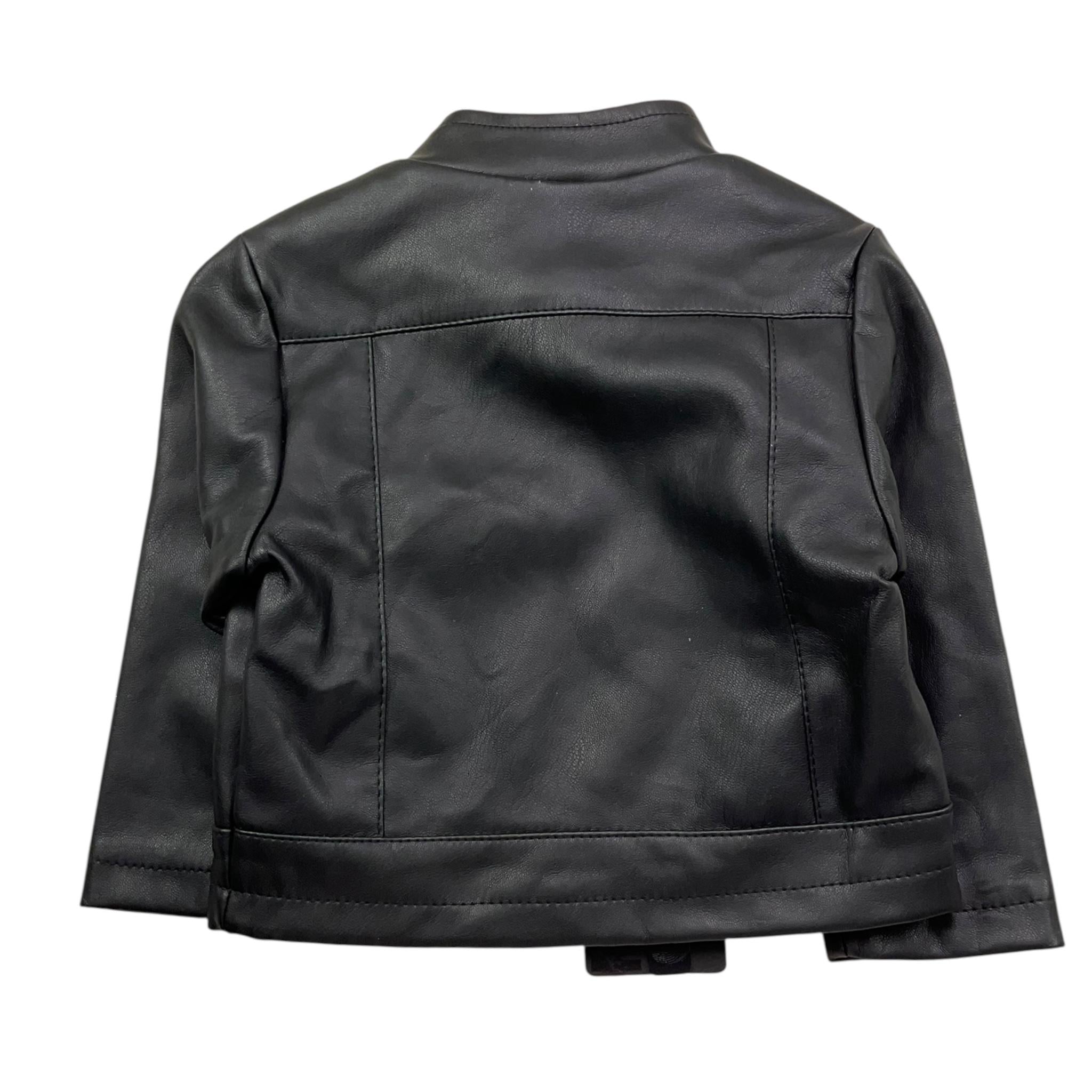 Never Too Giubbino In Ecopelle Tinta Unita con Zip per Neonato NT1153N NERO NEVER TOO 