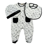 Trussardi Set 3 Pezzi Tutina-Cappello-Bvetta per Neonato TLP26003TU BIANCO TRUSSARDI 