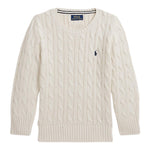 RALPH LAUREN maglia girocollo tinta unita con ricamo logo Crema per Bambino 322702674068J CREMA RALPH LAUREN 