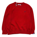 Sun68 Maglia Girocollo Tinta Unita con Logo per Bambino K33301 ROSSO SUN68 
