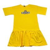 Moschino Abito Mezza Manica Tinta Unita con Stampa per Bambina HDV0HL GIALLO MOSCHINO 