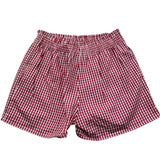 Saint Barth Short Fantasia Quadretti con Elastico In Vita per Bambina MEAVE ROSSO SAINT BARTH 