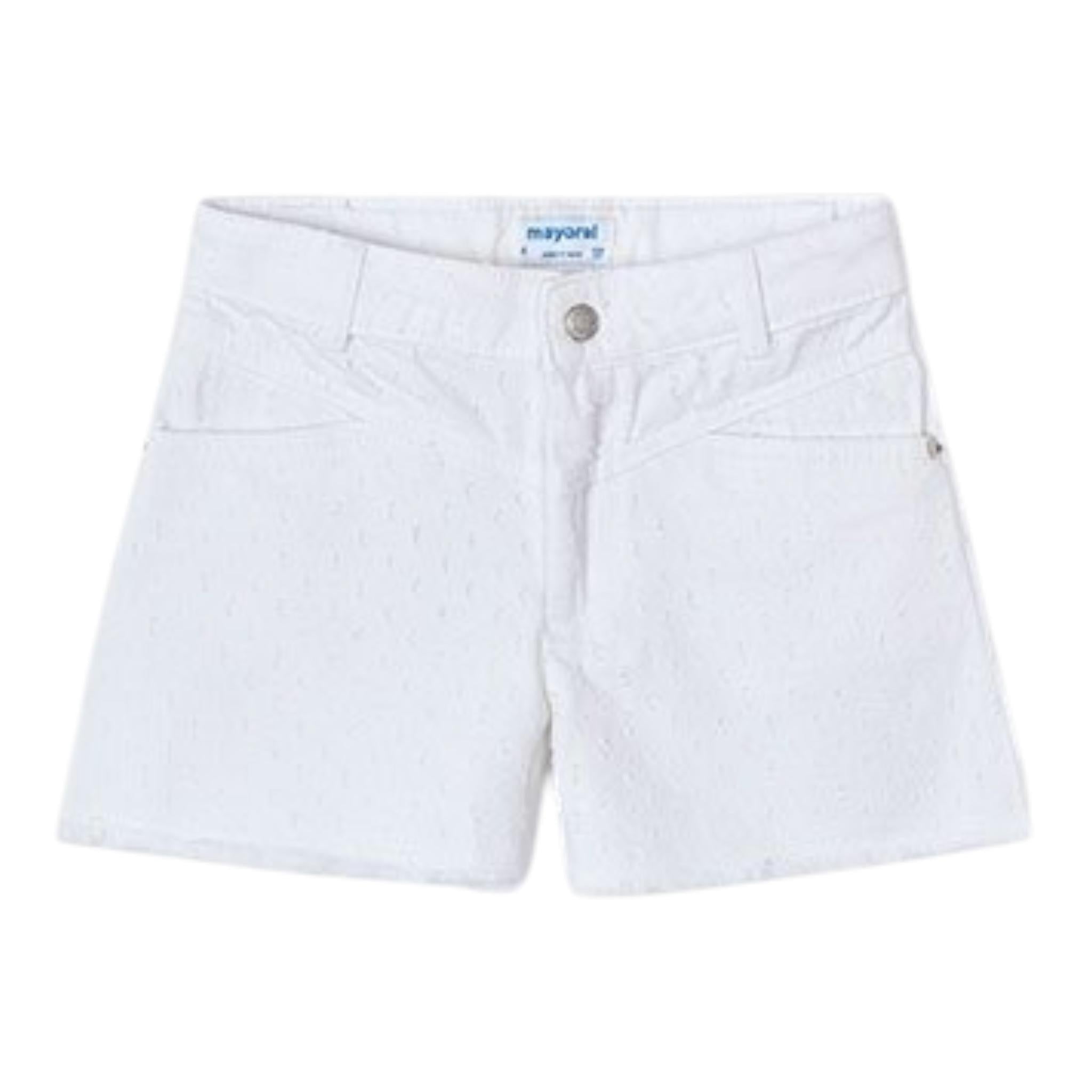 Mayoral Short Tinta Unita con Applicazioni per Neonata 3205N BIANCO MAYORAL 