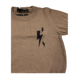 NEIL BARRETT t-shirt gircollo tinta unita in maglia Marrone per Bambino 033612 MARRNE NEIL BARRETT 