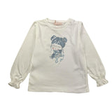 PLEASE maglia girocollo tinta unita con stampa Bianco per Bambina ML0530G65J BIANCO PLEASE 