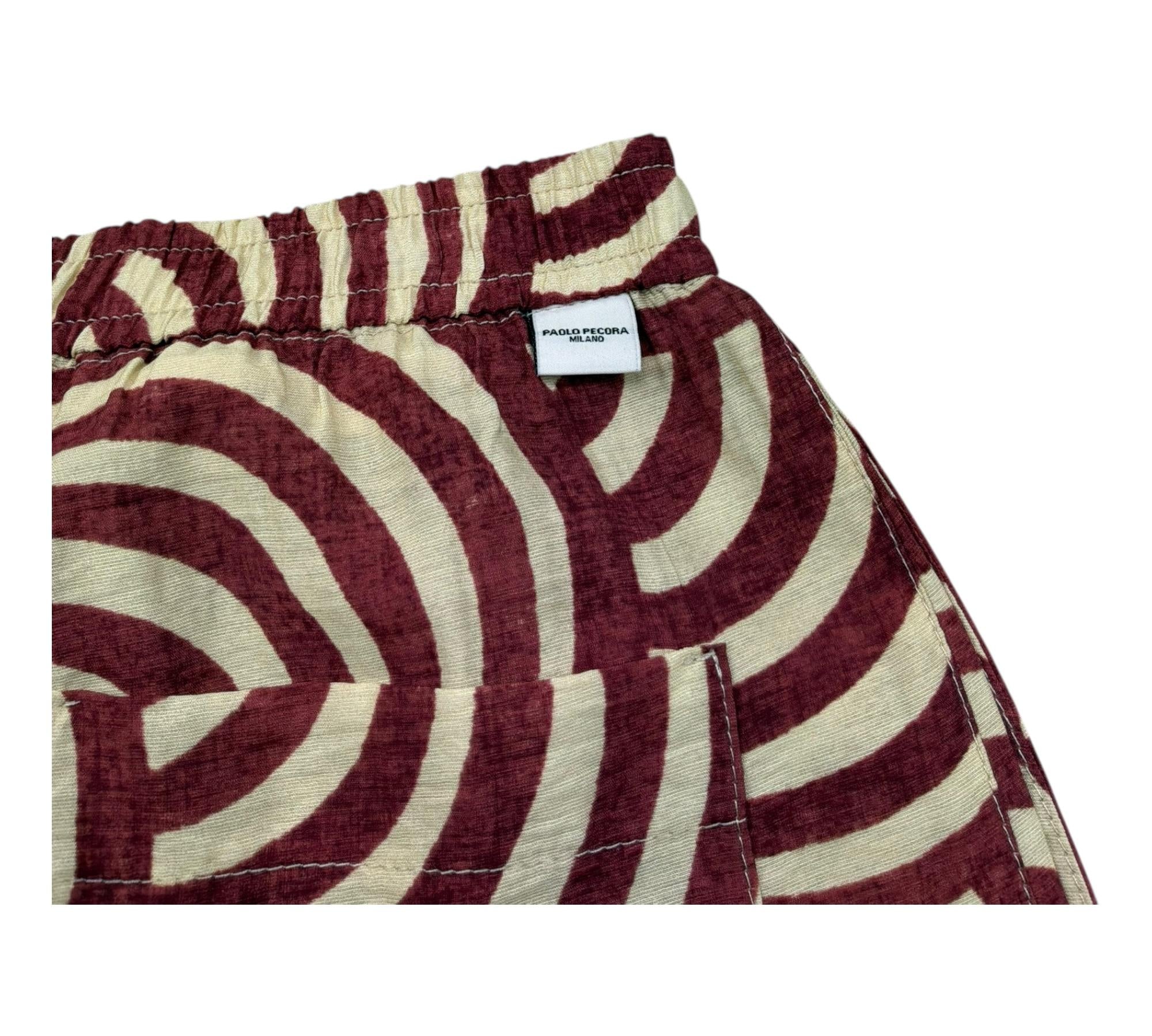 Paolo Pecora Bermuda Stampa Fantasia con Elastico In Vita per Bambino PP4294 BORDEAUX PAOLO PECORA 