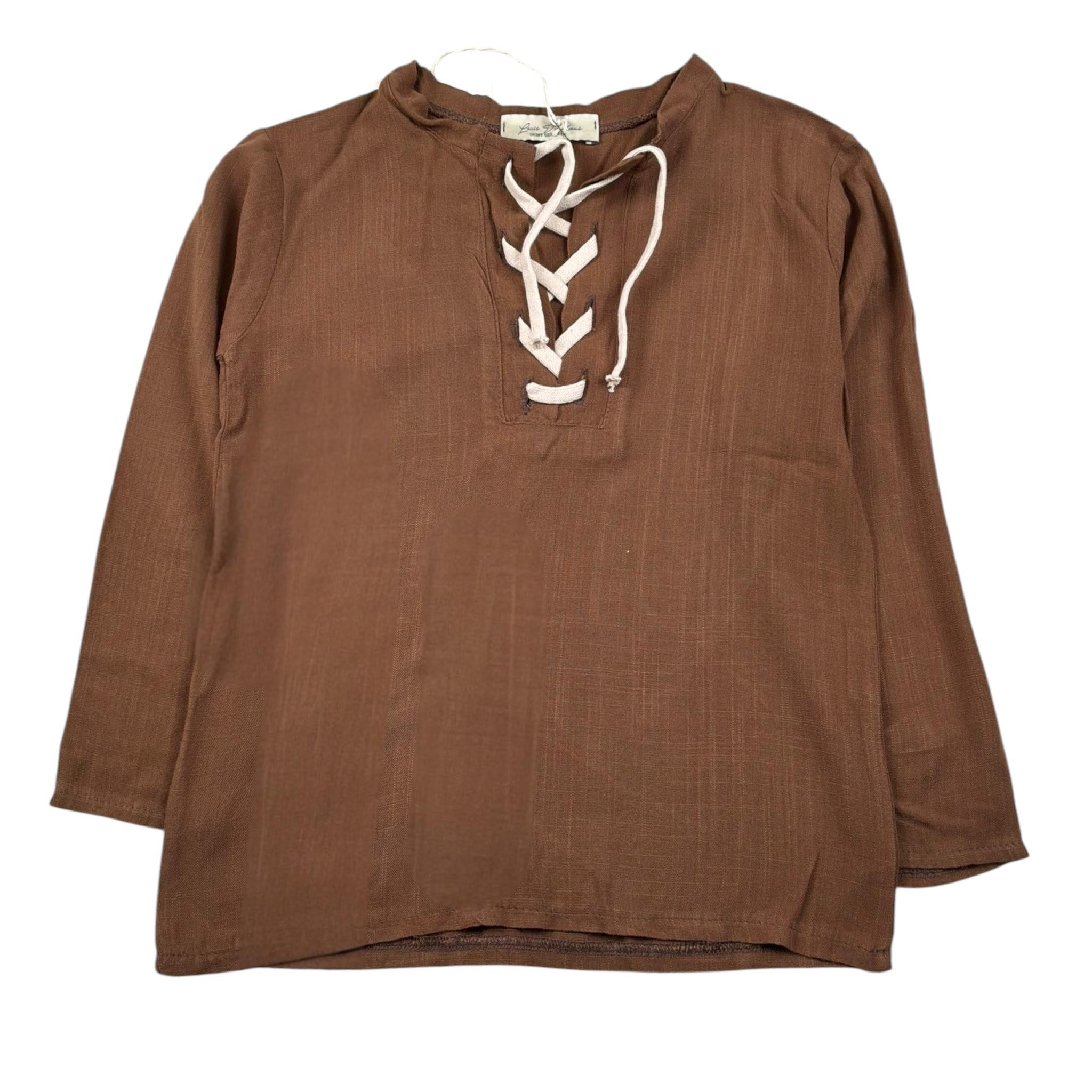Louis Dieudonne' Camicia Manica Lunga Tinta Unita per Bambino LDTS04 MARRONE LOUIS DIEUDONNE' 