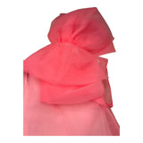 Dou Dou Abito Giromanica Con Tulle Tinta Unita Rosa Per Bambina