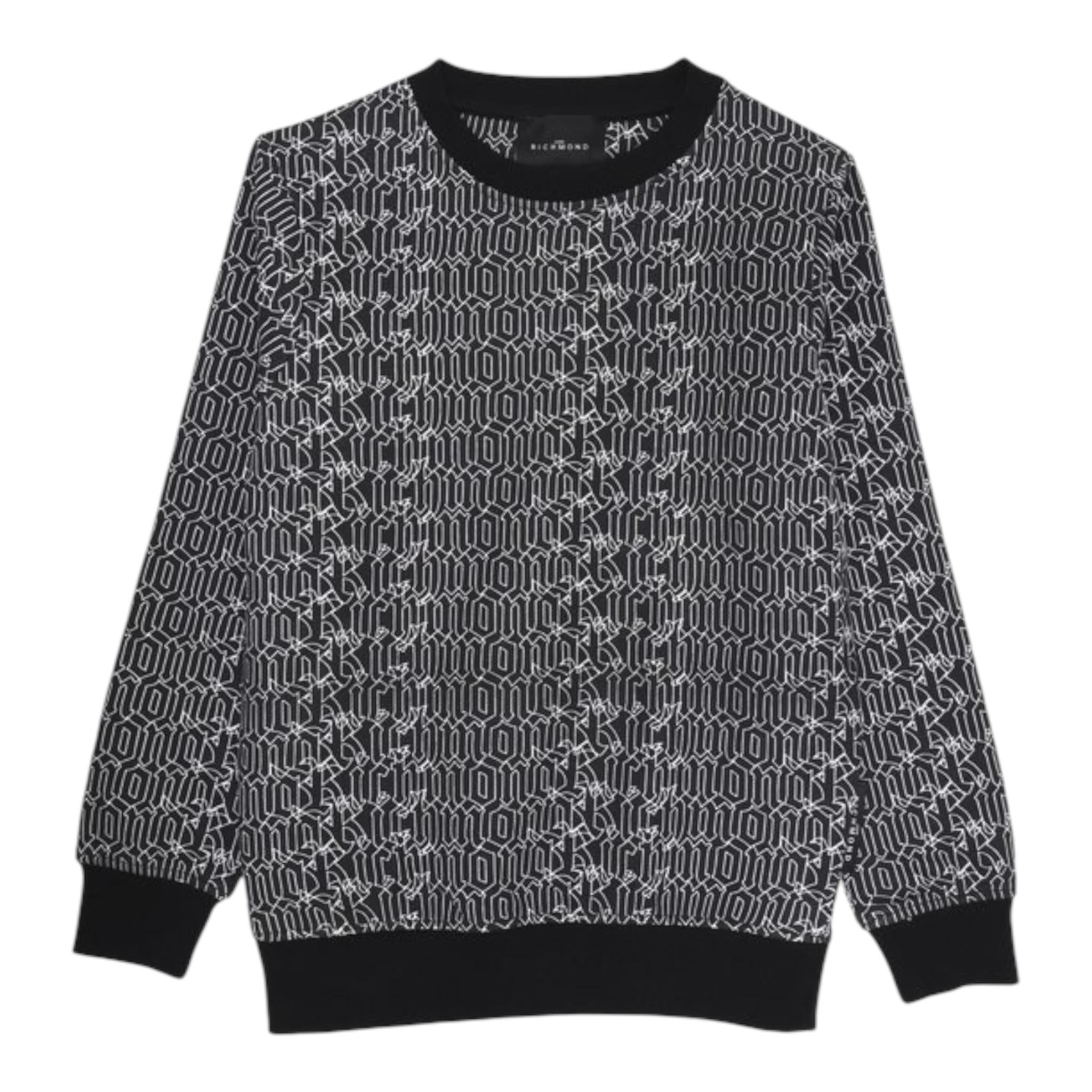 John Richmond Felpa Chiusa Girocollo Tinta Unita con Loghi per Bambino RBP25051FE NERO JOHN RICHMOND 