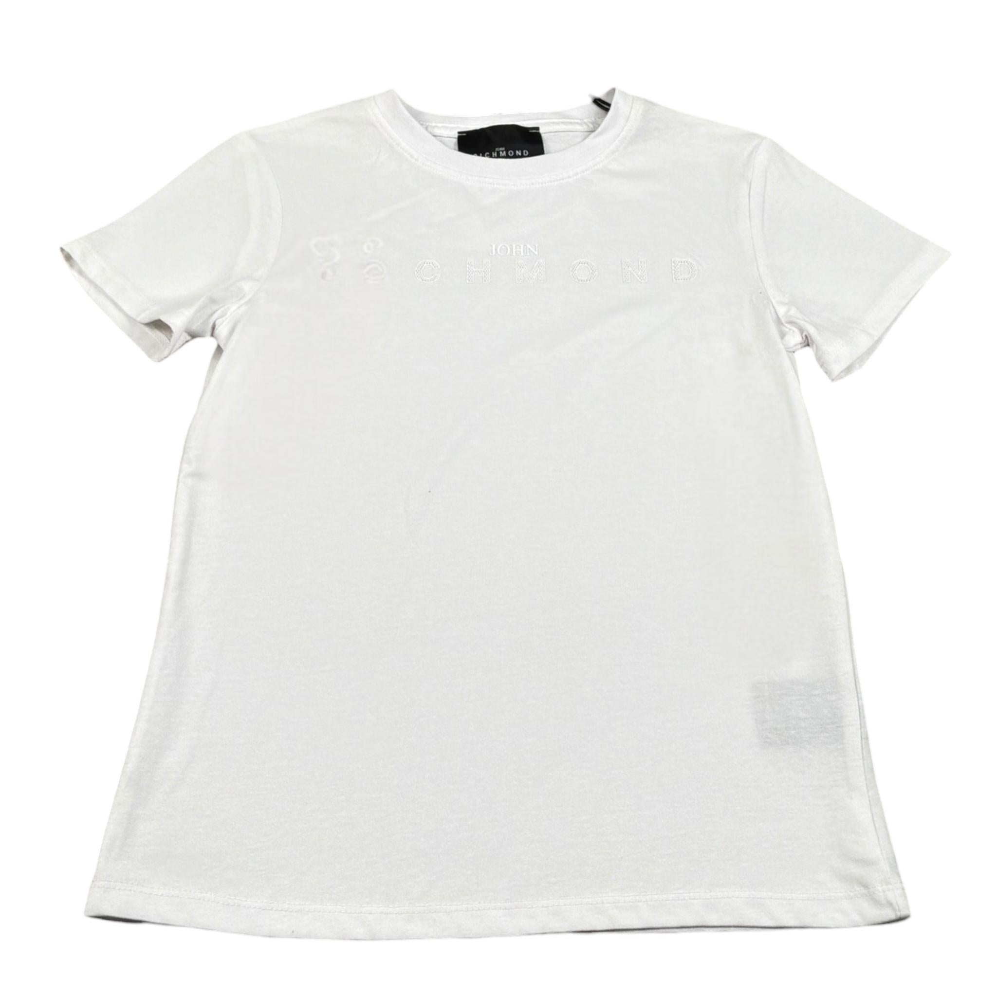 John Richmond T-Shirt Girocollo Tinta Unita con Logo per Bambina RGP26017TS BIANCO JOHN RICHMOND 