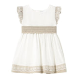 Mayoral Abito Tinta Unita con Stampa per Bambina 1908J BIANCO MAYORAL 