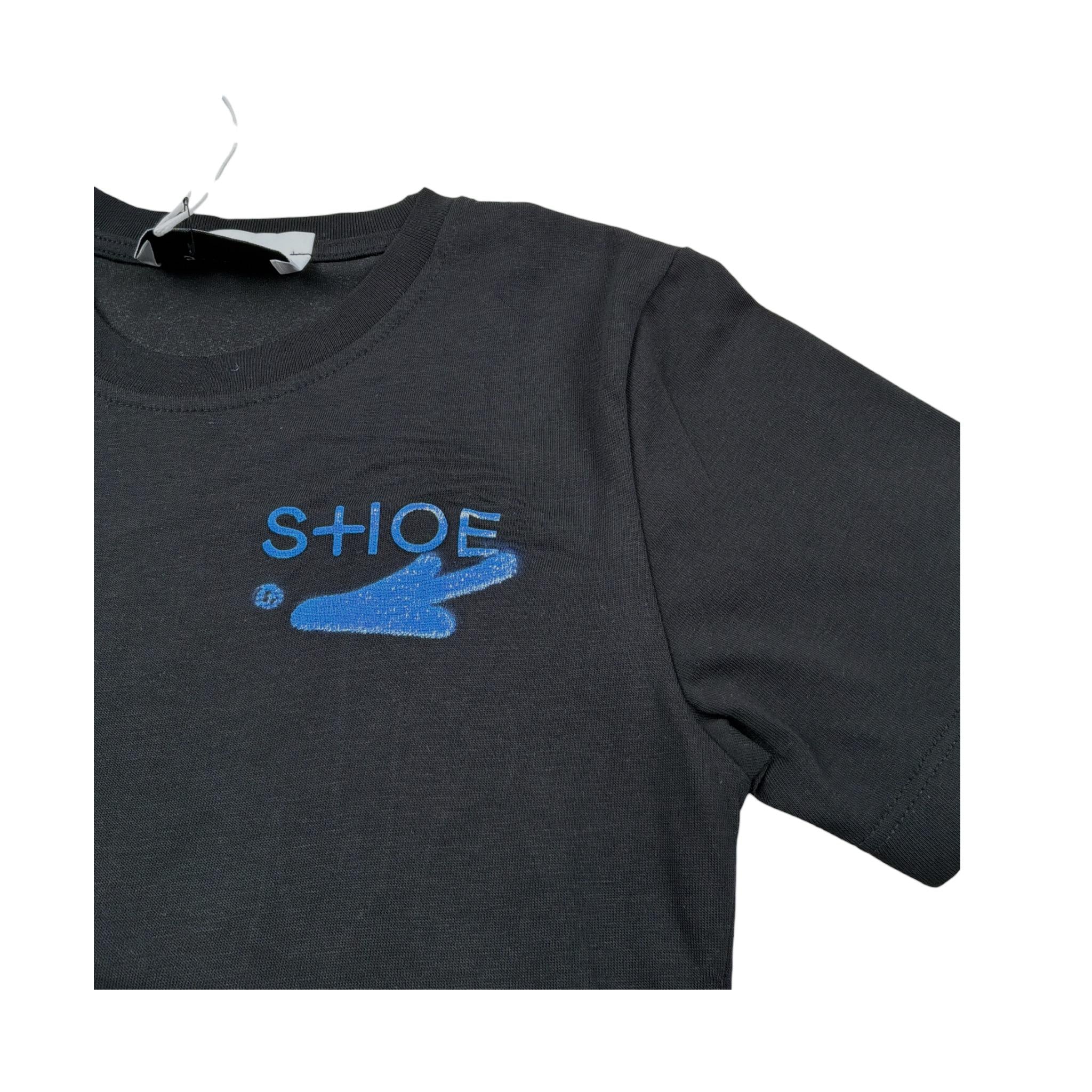 Shoe T-Shirt Girocollo tinta unita con Logo Nero per Bambino SHSS25B102 NERO SHOE 