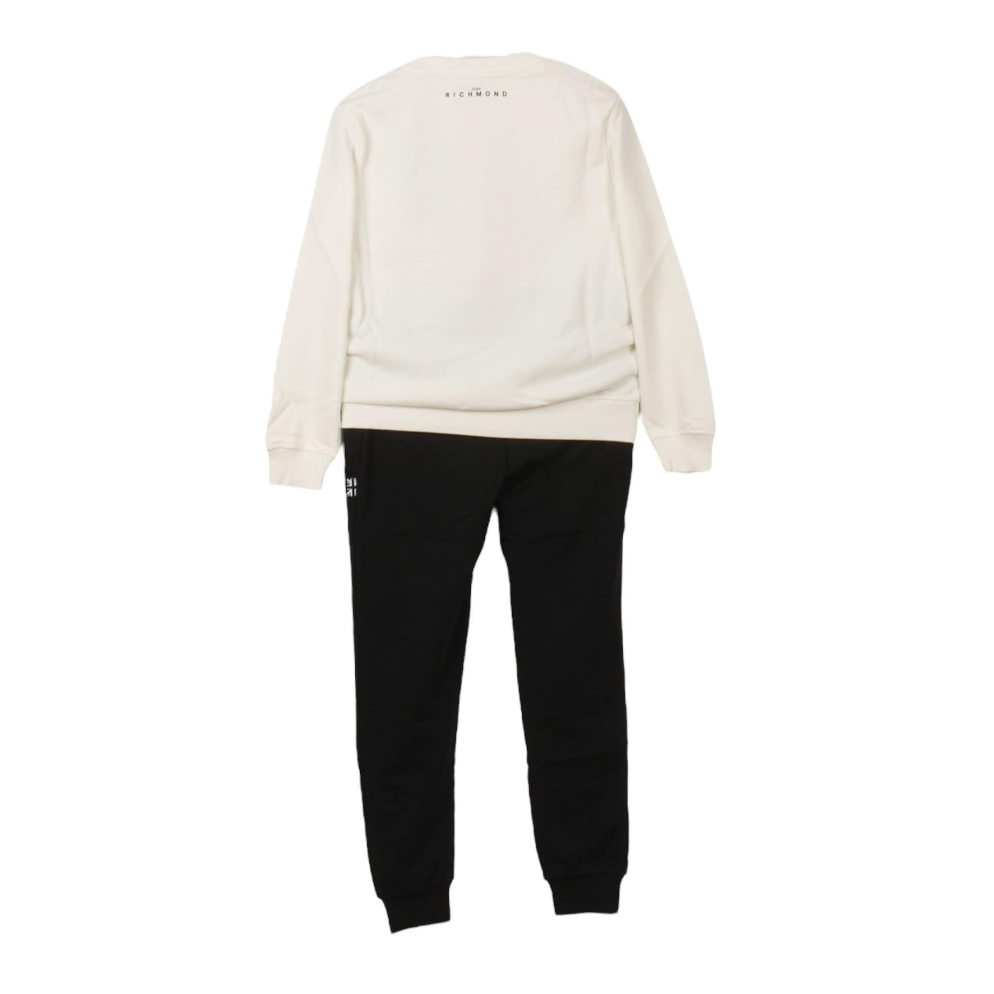JOHN RICHMOND completo 2pz felpa- pantalone tinta unita Bianco/nero per Bambino RBA24152CFX BIANCO/NERO JOHN RICHMOND 
