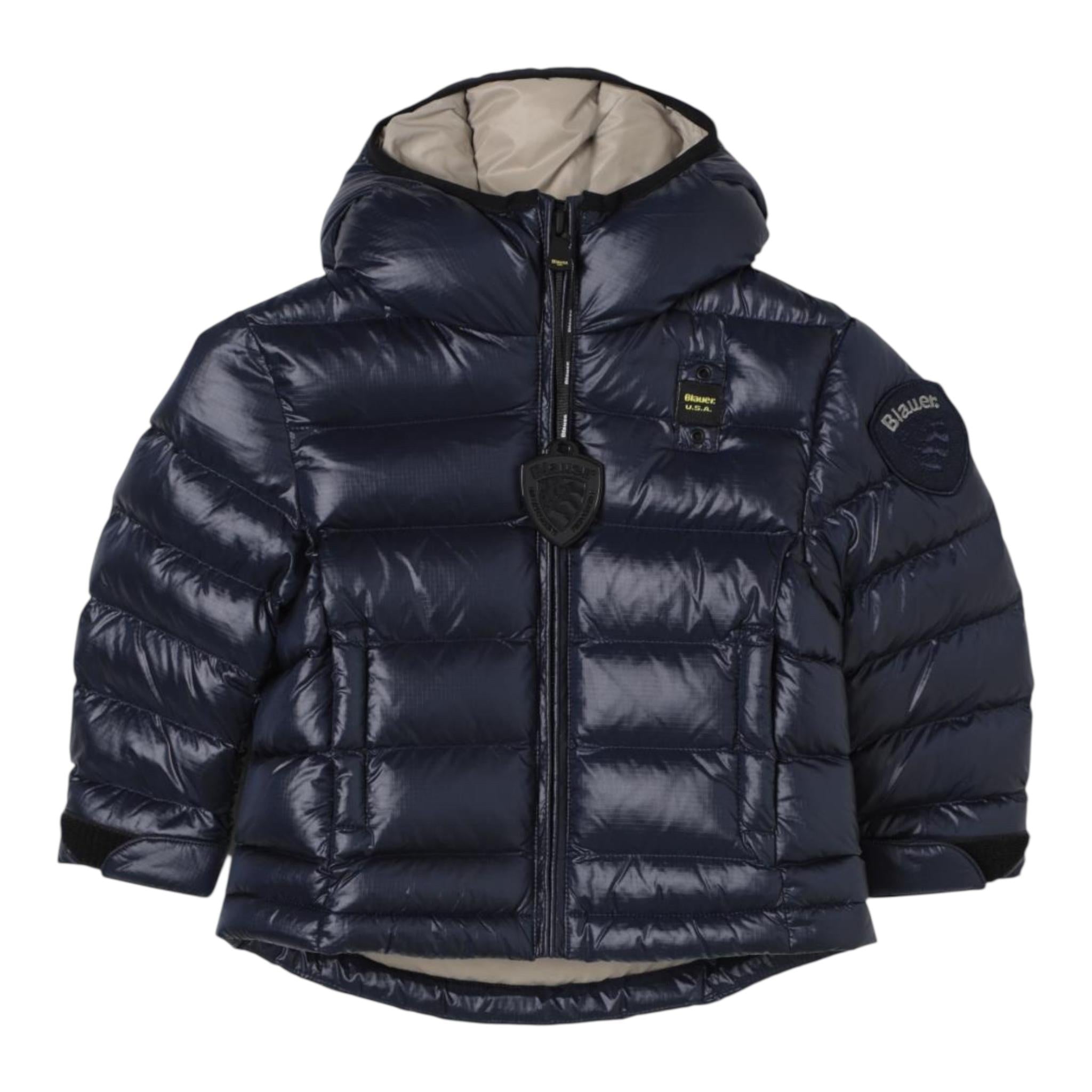 BLAUER giubbino tinta unita con cappuccio Blu per Bambino 24WBLKC02569X BLU BLAUER 