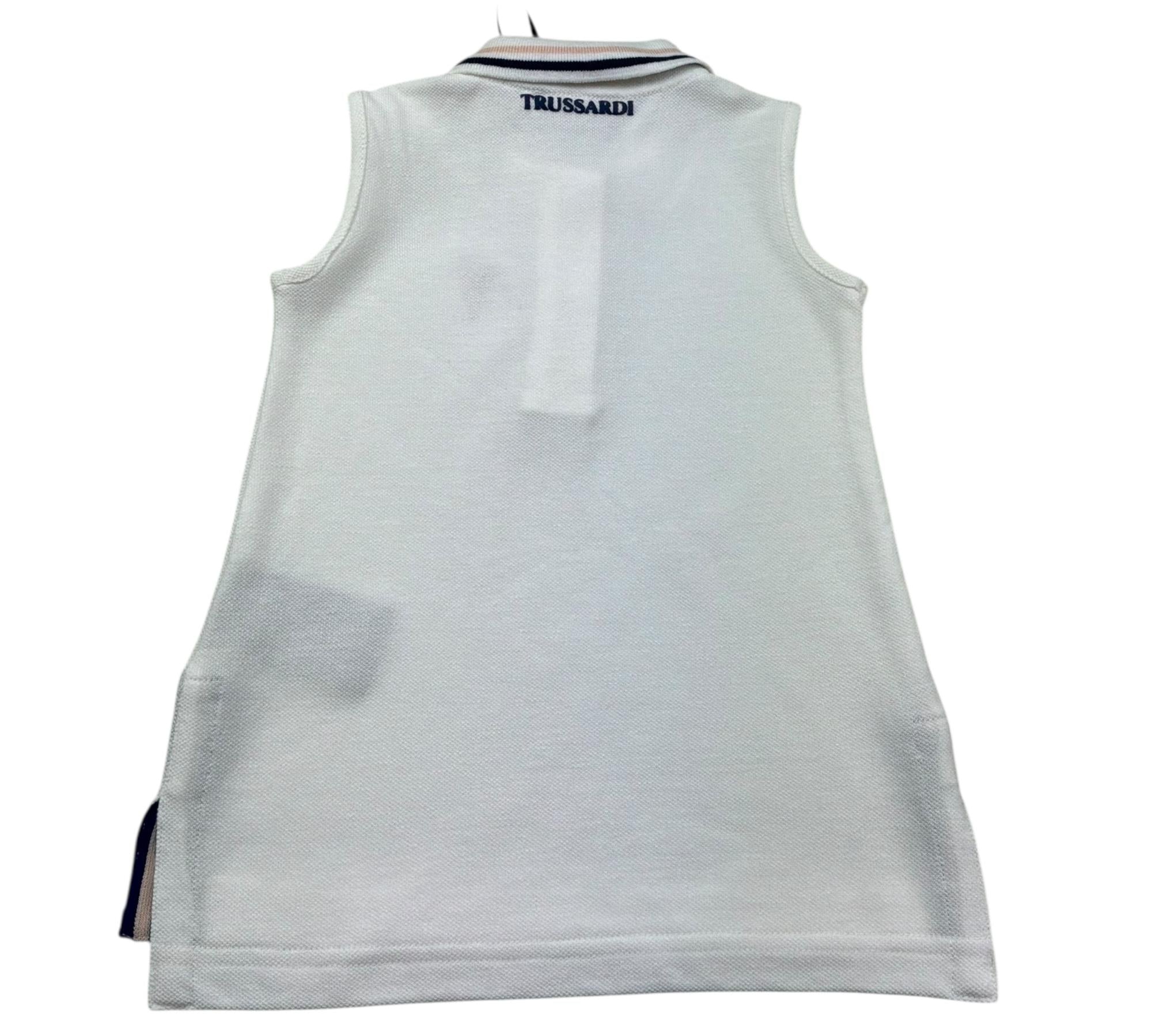 Trussardi Abito Giromanica Tinta Unita con Colletto per Neonata TIP26120VE BIANCO TRUSSARDI 