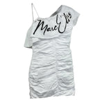 Marc Ellis Abito Monospalla Tinta Unita con Logo per Bambina JMJDR01239X BIANCO MARC ELLIS 