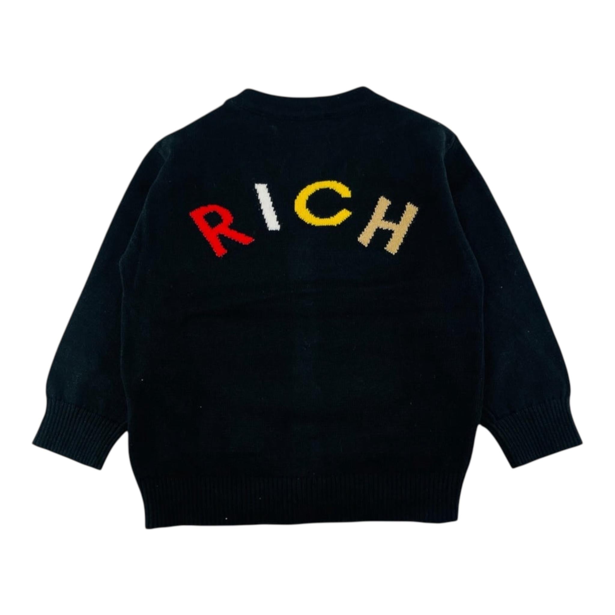 JOHN RICHMOND cardigan tinta unita con stampa Nero per Neonato RIA24080CDE NERO JOHN RICHMOND 