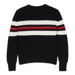 MONCLER maglia girocollo fantasia a righe con logo Blu per Bambino 9549C BLU MONCLER 
