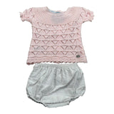 Juliana Completo 2 Pezzi T-Shirt In Maglia-Culotte per Neonata 25065 ROSA JULIANA 