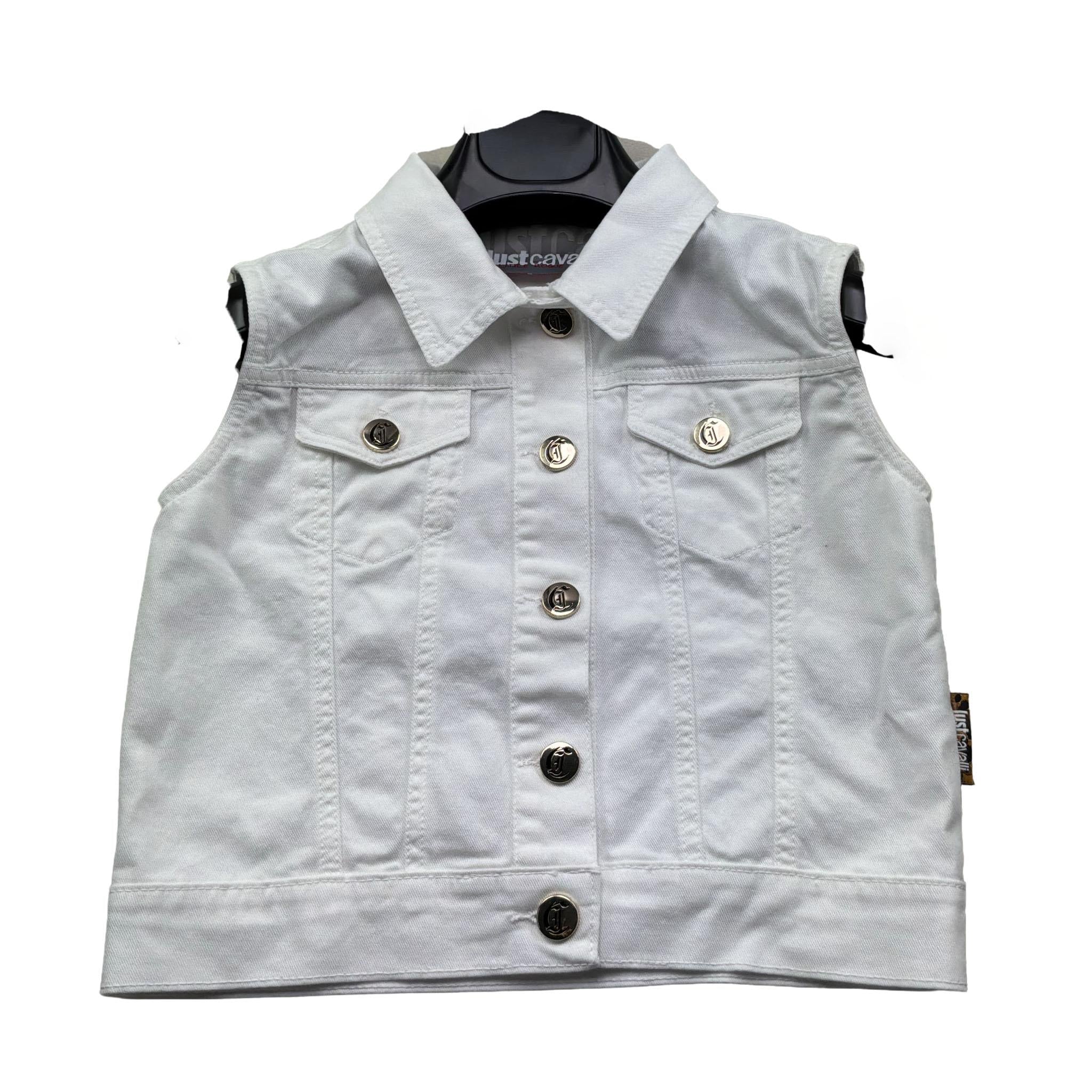 Just Cavalli Smanicato In Denimtinta Unita per Bambino JGP26037GT BIANCO JUST CAVALLI 