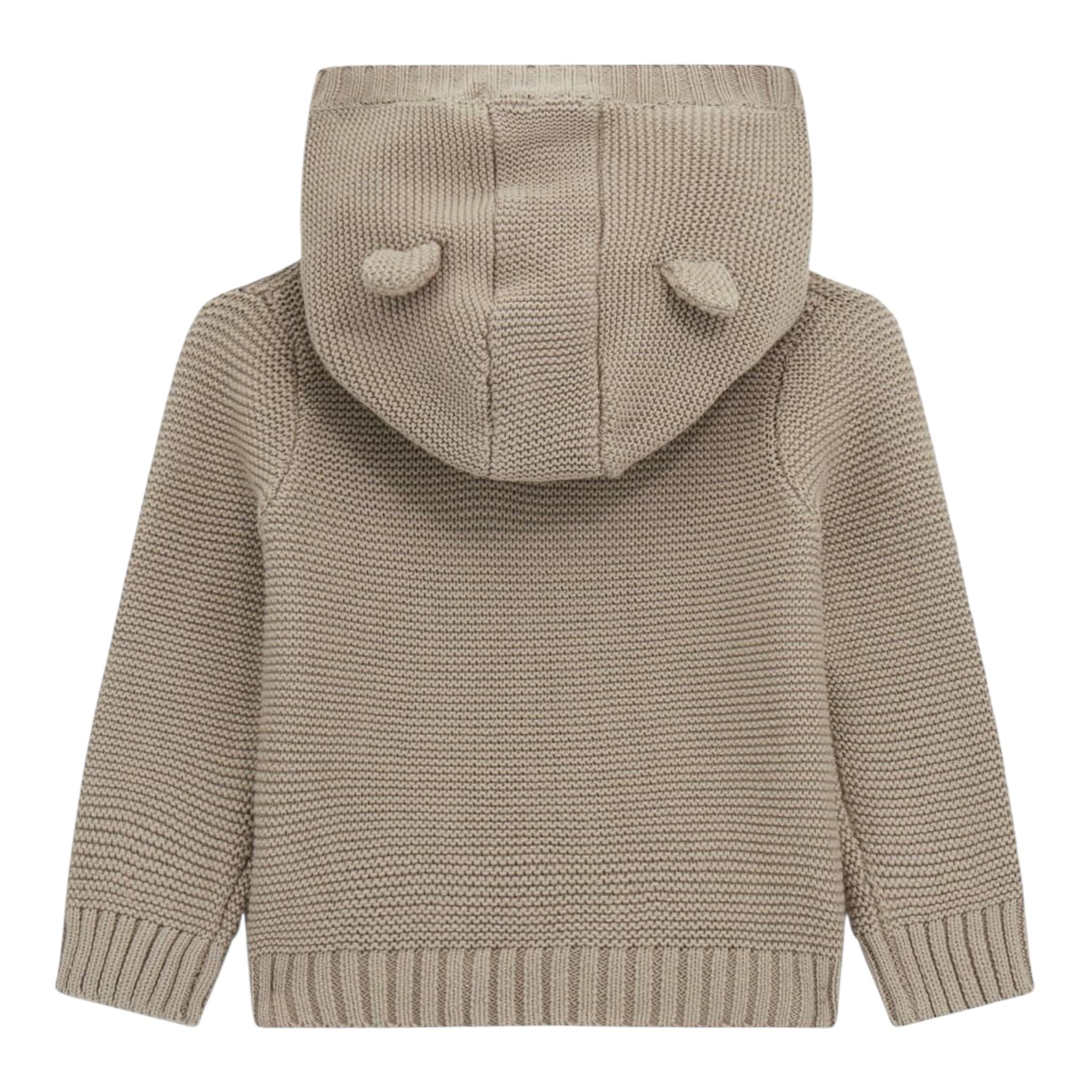 GUESS cardigan tinta unita con cappuccio e logo Beige per Neonato I4YR00Z2NN0 BEIGE GUESS 