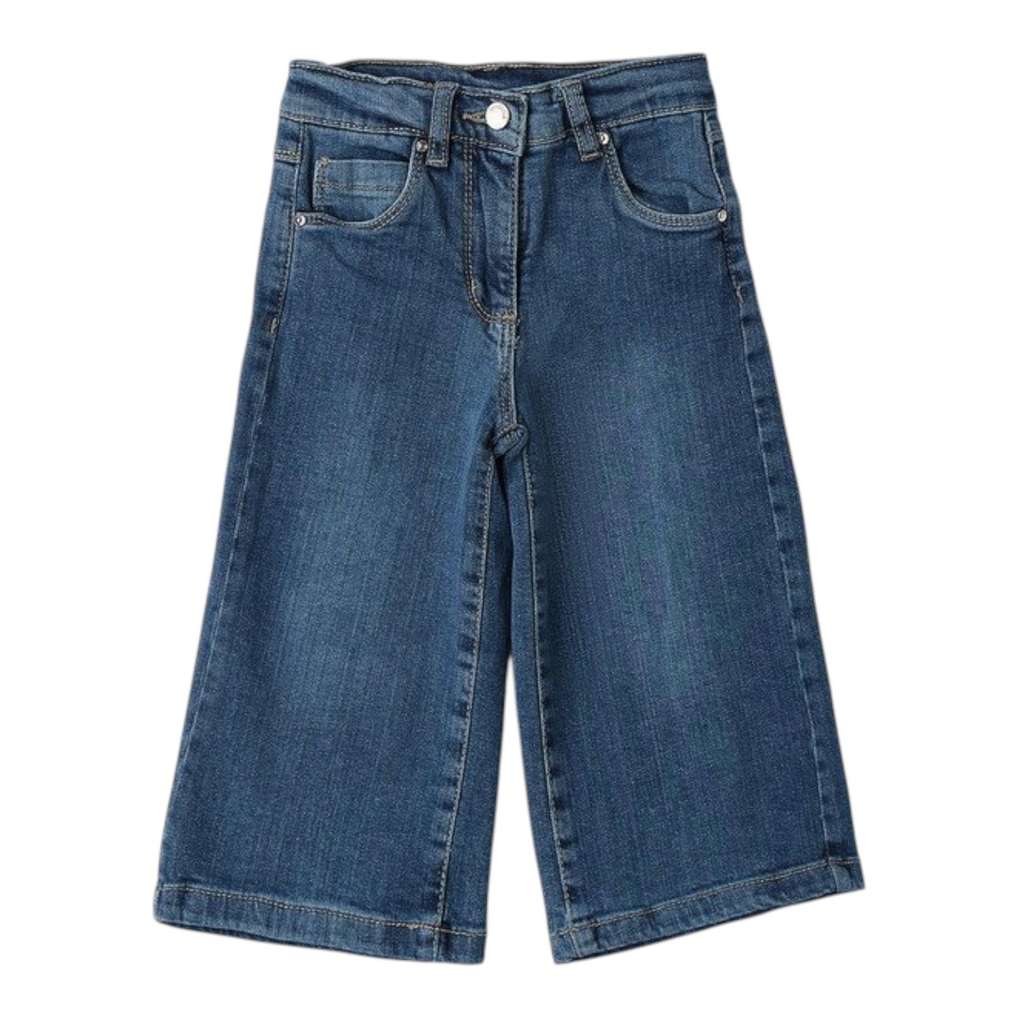 Sarabanda Jeans tinta unita Modello A Palazzo Blu per Bambina 0B217 BLU SARABANDA 