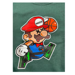 MOUSSE felpa chiusa girocollo tinta unita con stampa mario Verde per Bambino HFKG368GJ VERDE MOUSSE 