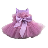 La Stupenderia Abit Tinta Unita Giromanica Con Tulle Lilla Per Bambina