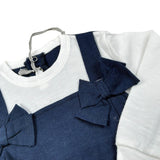 Il Gufo Tutina Bicolore con Fiocchi per Neonata P18TL089M0014 BIANCO/BLU IL GUFO 
