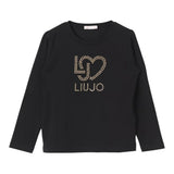 Liu Jo Shirt Tinta Unita Girocollo con Brillantini per Neonata KF4029N NERO LIU JO 