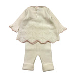 MARLU' completo 2pz tinta unita shirt-ghettina Panna per Neonata IB1419 PANNA MARLU' 