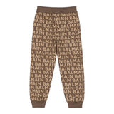 BALMAIN pantalone tinta unita con stampe logo Beige per Bambino BT6Q40 BEIGE BALMAIN 