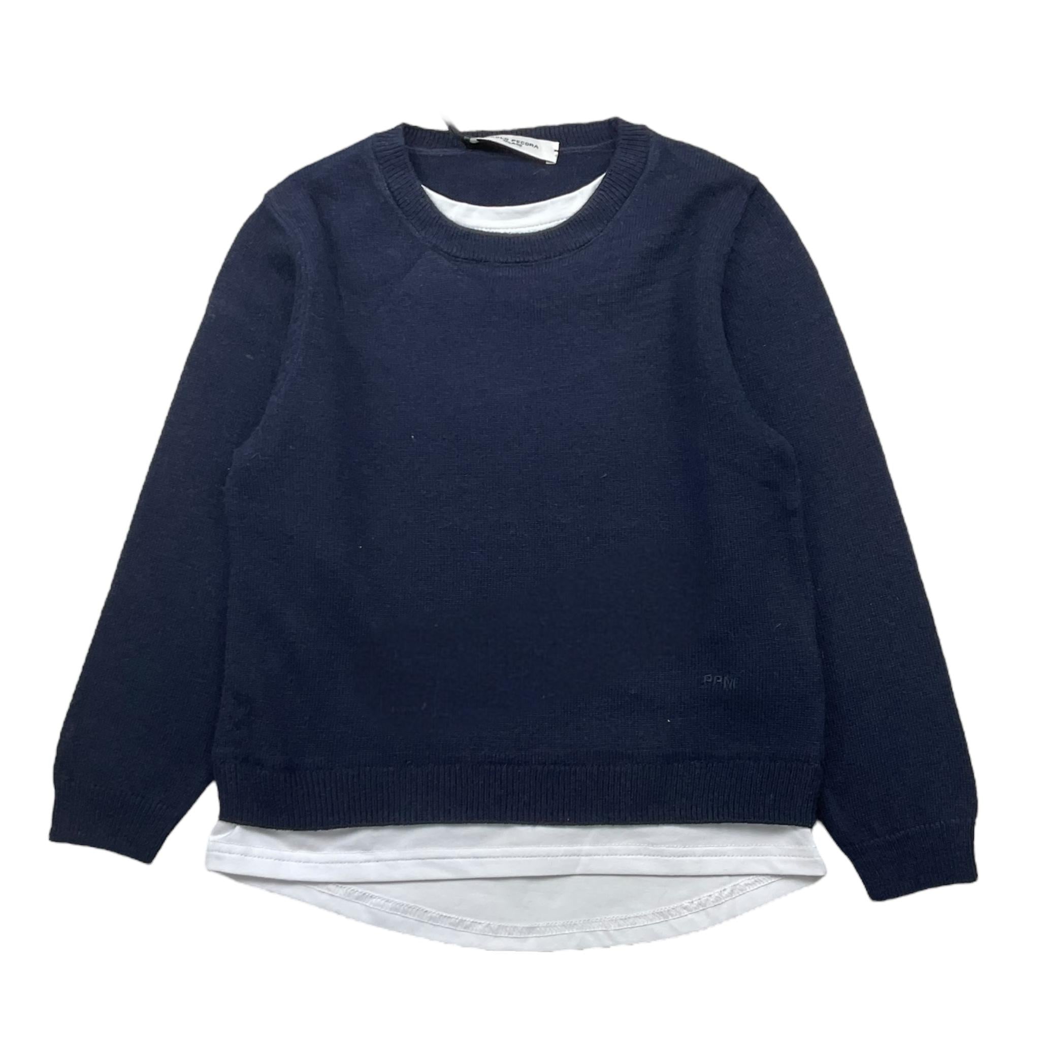 PAOLO PECORA maglia tinta unita girocollo Blu per Bambino PP3739XX BLU PAOLO PECORA 