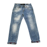 Patriot Jeans Tinta Unita con Strappi per Bambino PJ5S2SPBK37 AZZURRO PATRIOT 
