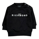 John Richmond Felpa Chiusa Girocollo Tinta Unita con Logo per Neonato RIP26036FE NERO JOHN RICHMOND 