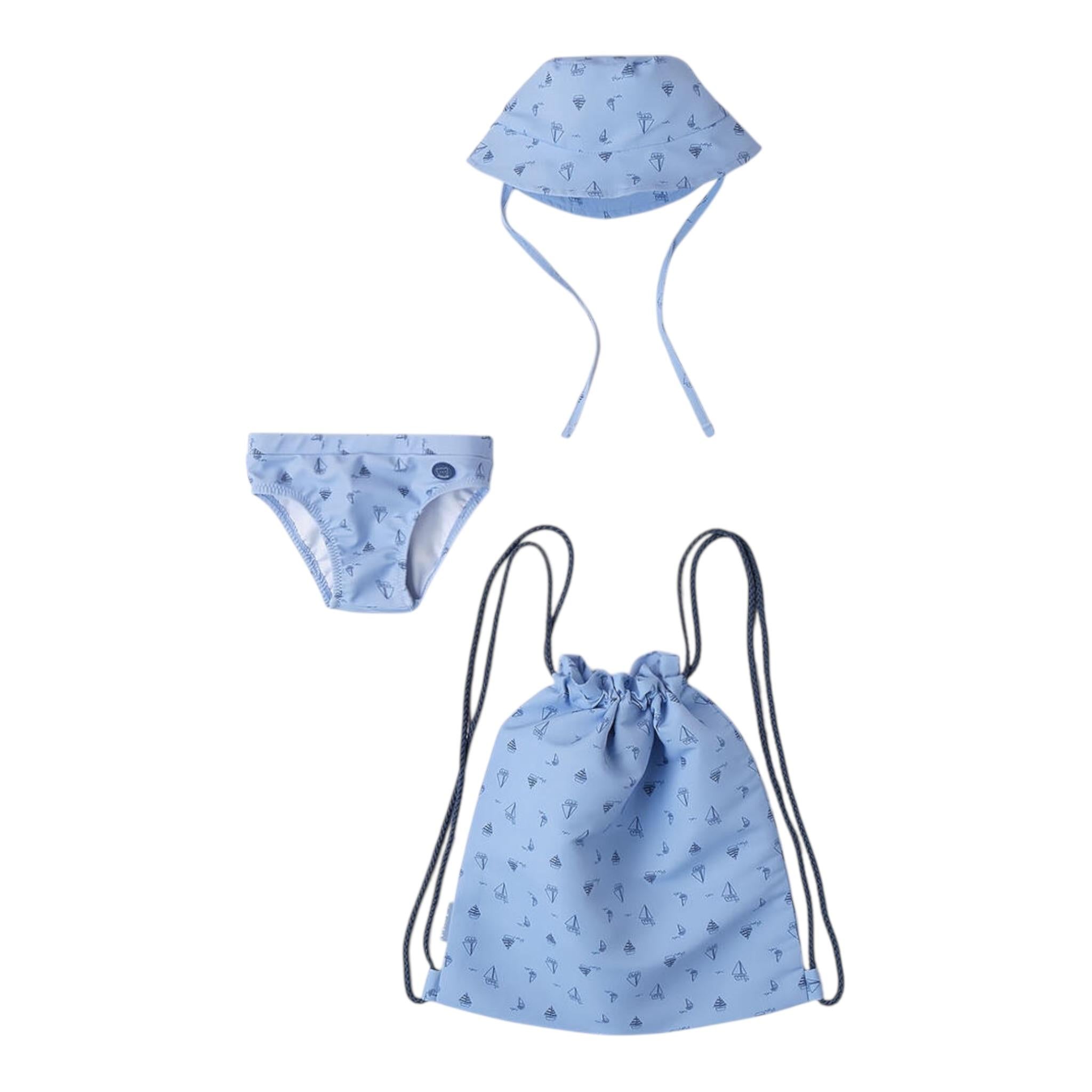 Sarabanda Set 3 Pezzi Costume-Cappello-Sacca per Neonato 38337 AZZURRO SARABANDA 