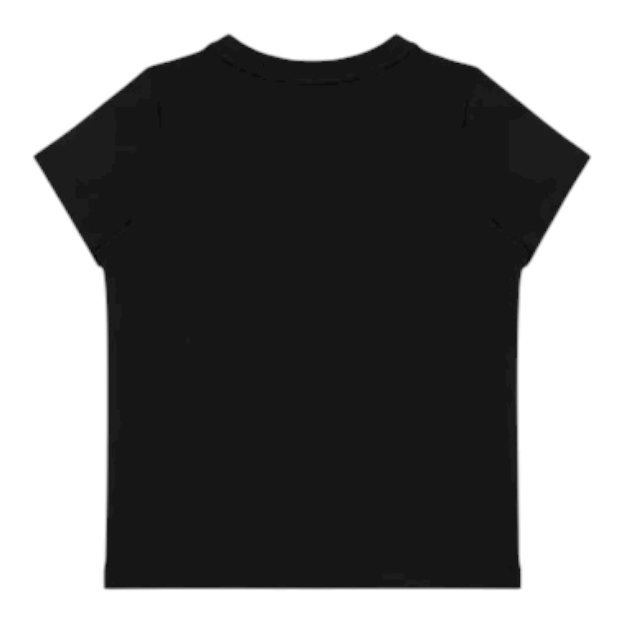 Moschino T-Shirt Tinta Unita con Stampa per Bambina HUM058 NERO MOSCHINO 