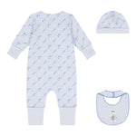 Boss Completo 3 Pezzi Tutina-Bavetta-Cappelli per Neonato J52219 AZZURRO BOSS 