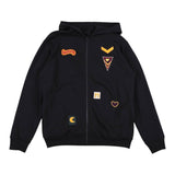 Marni Felpa con Zip E Cappuccio Tinta Unita con Ricami per Bambino M01406 BLU MARNI 